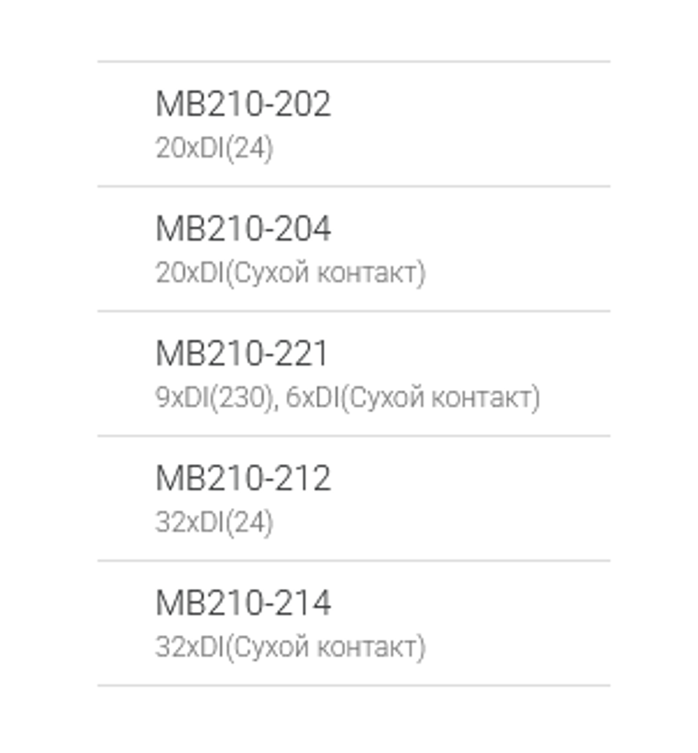 Модуль дискретного ввода МВ210-204