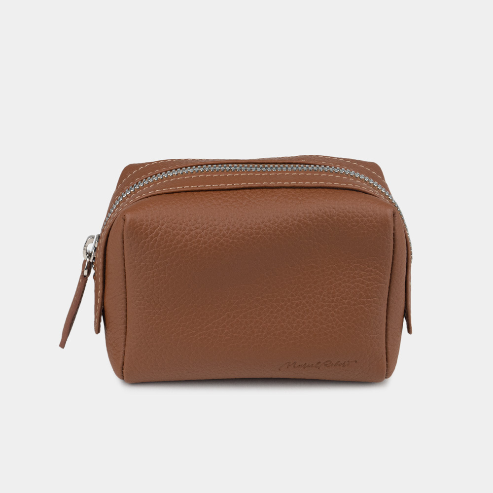 Косметичка кожаная Mignon цвета карамель