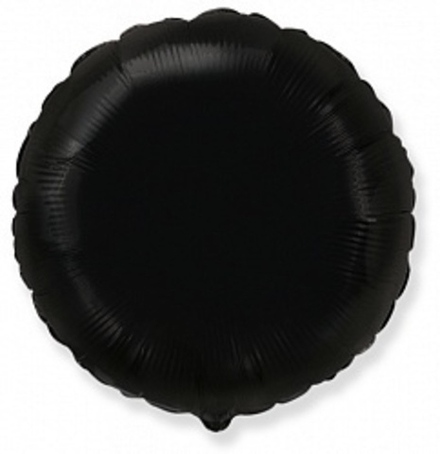 Шар "Черный круг металлик" 46 см