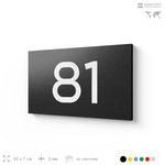 Табличка с номером 81 на дверь квартиры, для офиса, кабинета, аудитории, склада, черная 120х70 мм, Айдентика Технолоджи