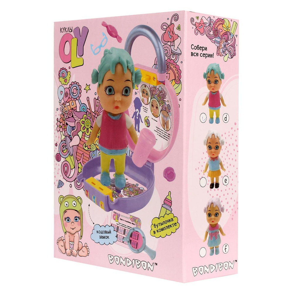 Куколка OLY в парике в чемоданчике на кодовом замке. Девочка 8см, арт.3381-1 ВВ3861 (Bondibon)