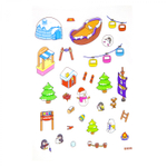 Румбокс, наклейки для творчества - антистресс блокнот, 200*265 мм, "Animal Party", розовый, XXL, 3D стикеры, 6 комнат, в комплекте пинцет, пакет с европодвесом