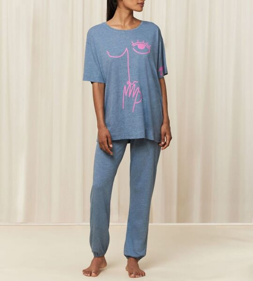 Пижама женская Triumph голубой Sets PK SSL 10 CO/MD Хлопок/Модал