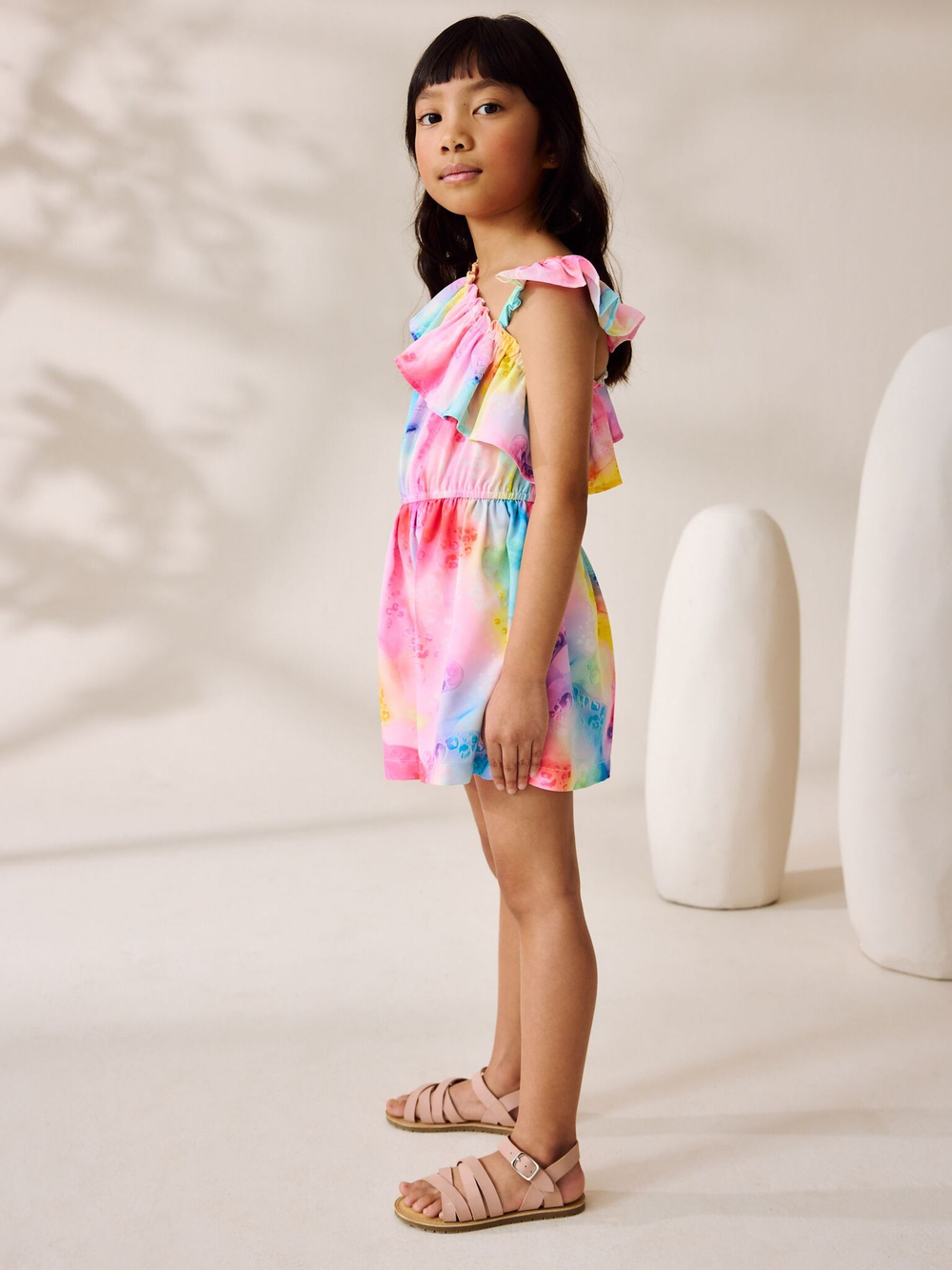 Комбинезон летний для девочки Next AN4-269, Розовый, Синий