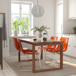 Обеденный набор - MÖRBYLÅNGA/TOBIAS IKEA/МЕРБИЛОНГА/ТОБИАС ИКЕА,140х85 см, коричневый/оранжевый