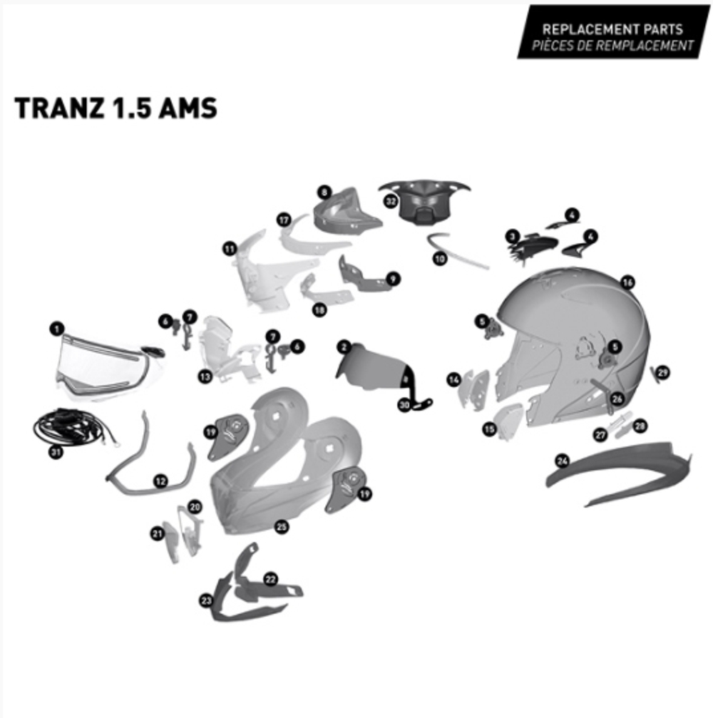 Шлем CKX TRANZ 1.5 AMS EDL CALIBER, двойная линза с электроподогревом