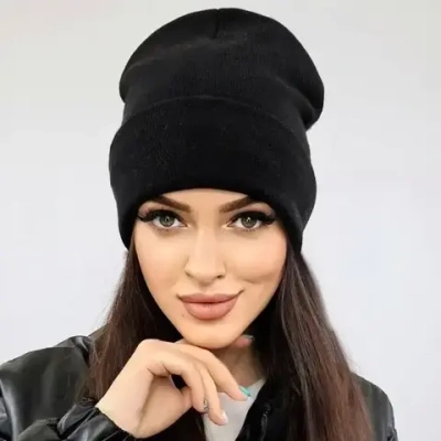 Шапка зимняя «ZIMA», бинни, цвет черный, 58р (лейбл Ultramarine)