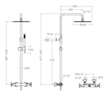 Душевая термостатическая система без излива с регулировкой высоты ADAGIO 915411RM300