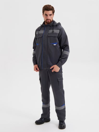 Костюм "Грань" полукомбинезон (серый) с капюшоном