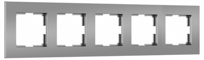 Рамка на 5 постов Werkel Slab серебро софт W0052965