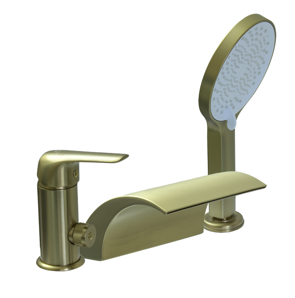 24033-S Смеситель на борт ванны (МАТ. ЗОЛОТО)  GANZER