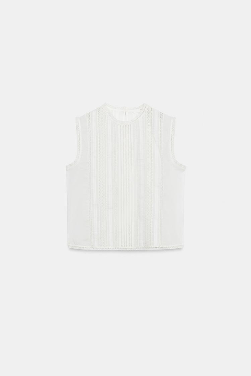 ZARA БЛУЗА С ВЫШИВКОЙ В РОМАНТИЧЕСКОМ СТИЛЕ — ZW COLLECTION, БЕЛЫЙ