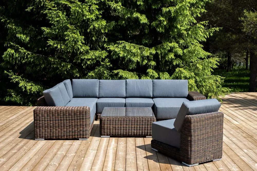 "Капри" трансформирующаяся лаунж-зона из искусственного ротанга, цвет коричневый