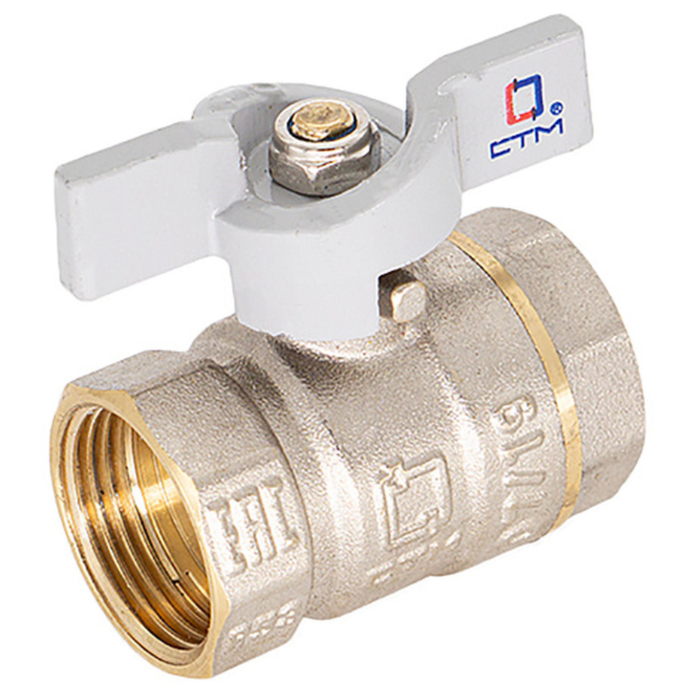 Кран шар. для воды 1/2" г/г бабочка CTM СТАНДАРТ CWFFB012