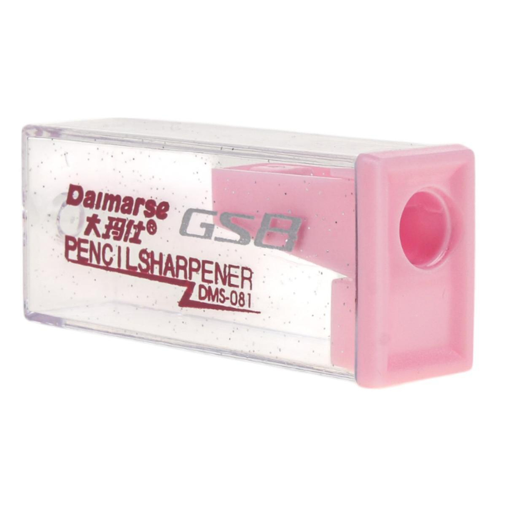 Точилка "Квадрат" с контейнером, 1 отверстие , 4 цвета микс