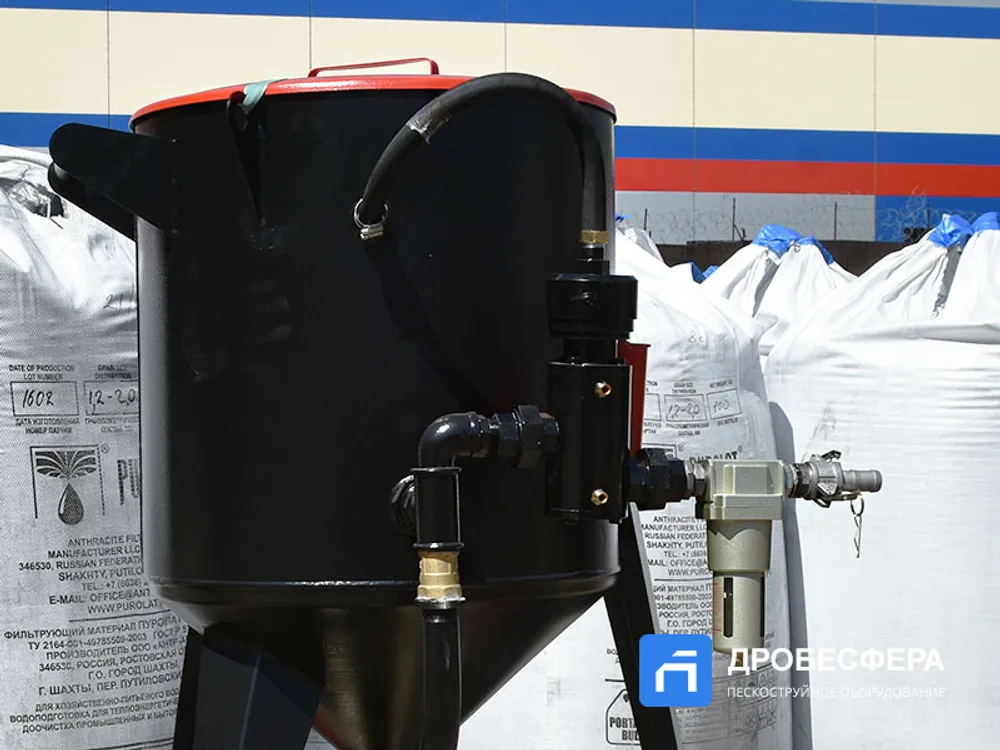 Пескоструйный аппарат PST-PS-160-3 с рукавом TWIN 20 метров с шиберным дозатором
