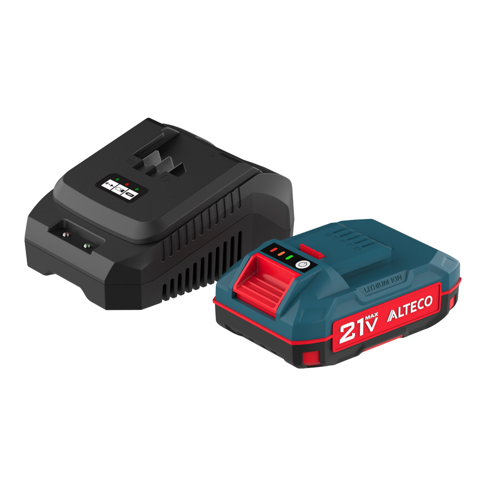 Стартовый набор ALTECO аккумулятор 1×21Vmax 2Ah и зарядное устройство (BCD 21-20 Li + BC 21-40 QF)