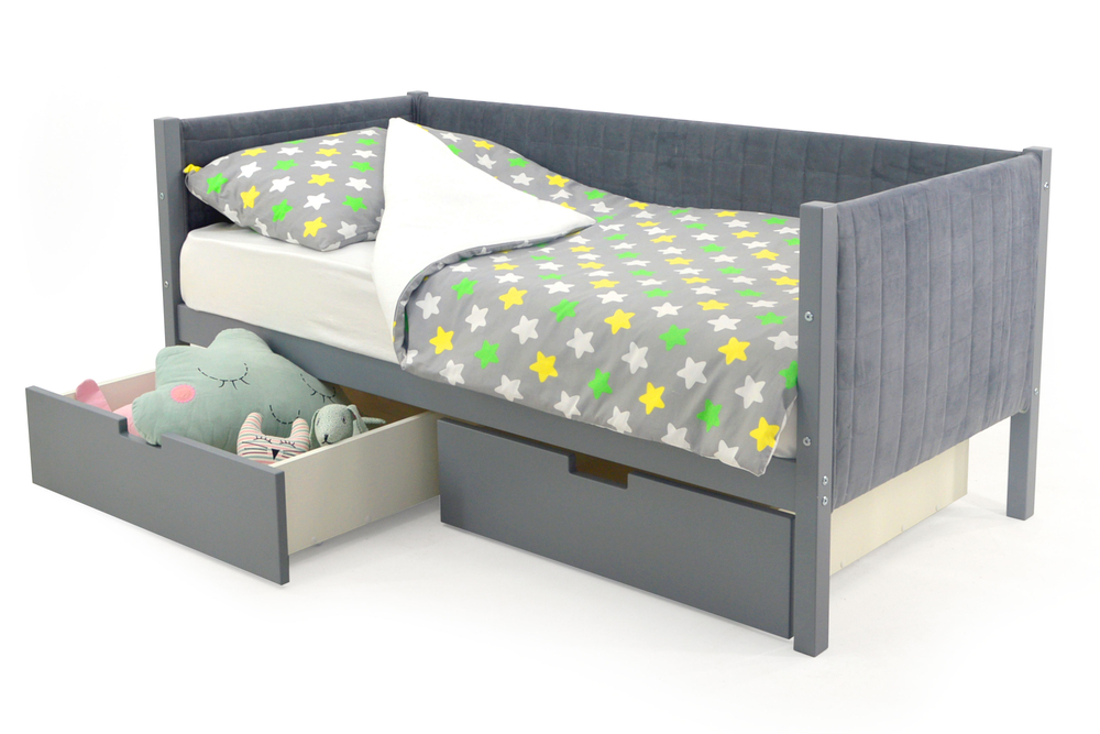 Детская кровать-тахта мягкая Бельмарко Svogen графит