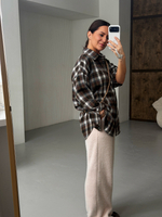 Рубашка в клетку коричневая