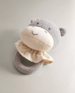 ZARA HOME ДЕТСКАЯ МЯГКАЯ ИГРУШКА-ПОГРЕМУШКА "ГИППОПОТАМ", СЕРЫЙ