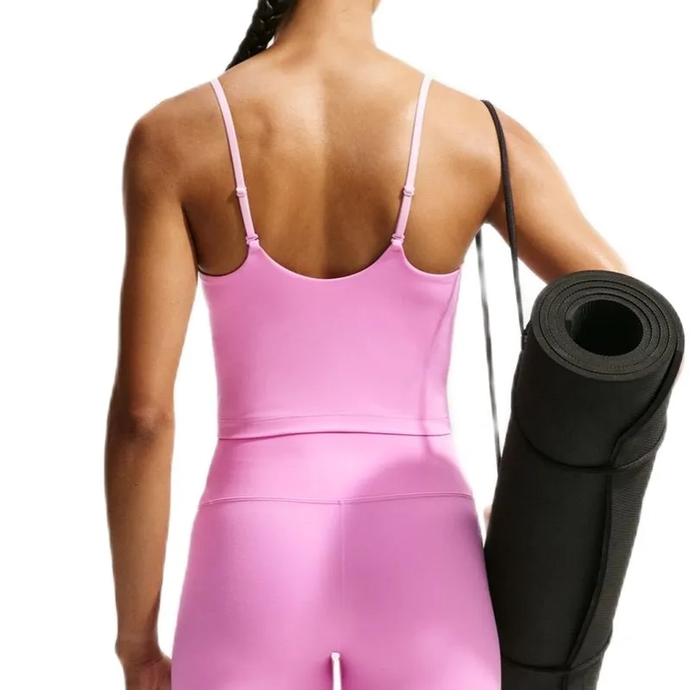Женский топ теннисный Nike One Medium Support Padded Adjustable Sports - pink rise