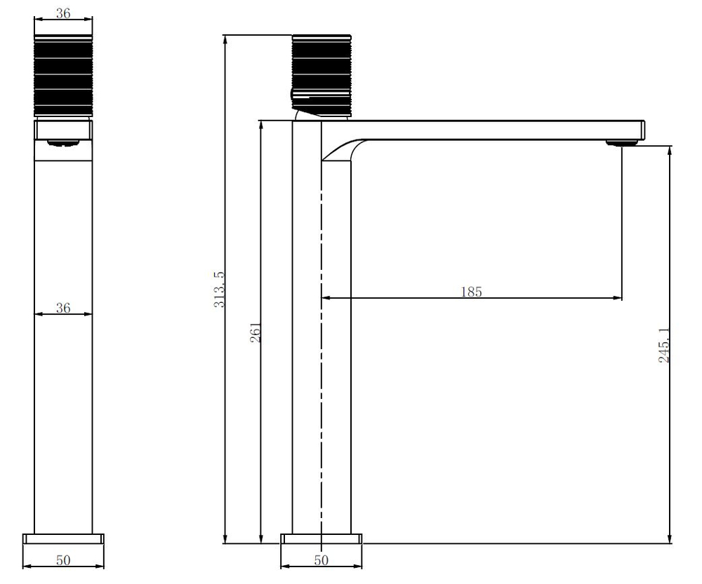 Смеситель для раковины Домус (Domus) Vincea VBF-5DM02GM, вороненая сталь