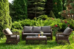 "Гранд Латте" лаунж-зона из искусственного ротанга, цвет коричневый