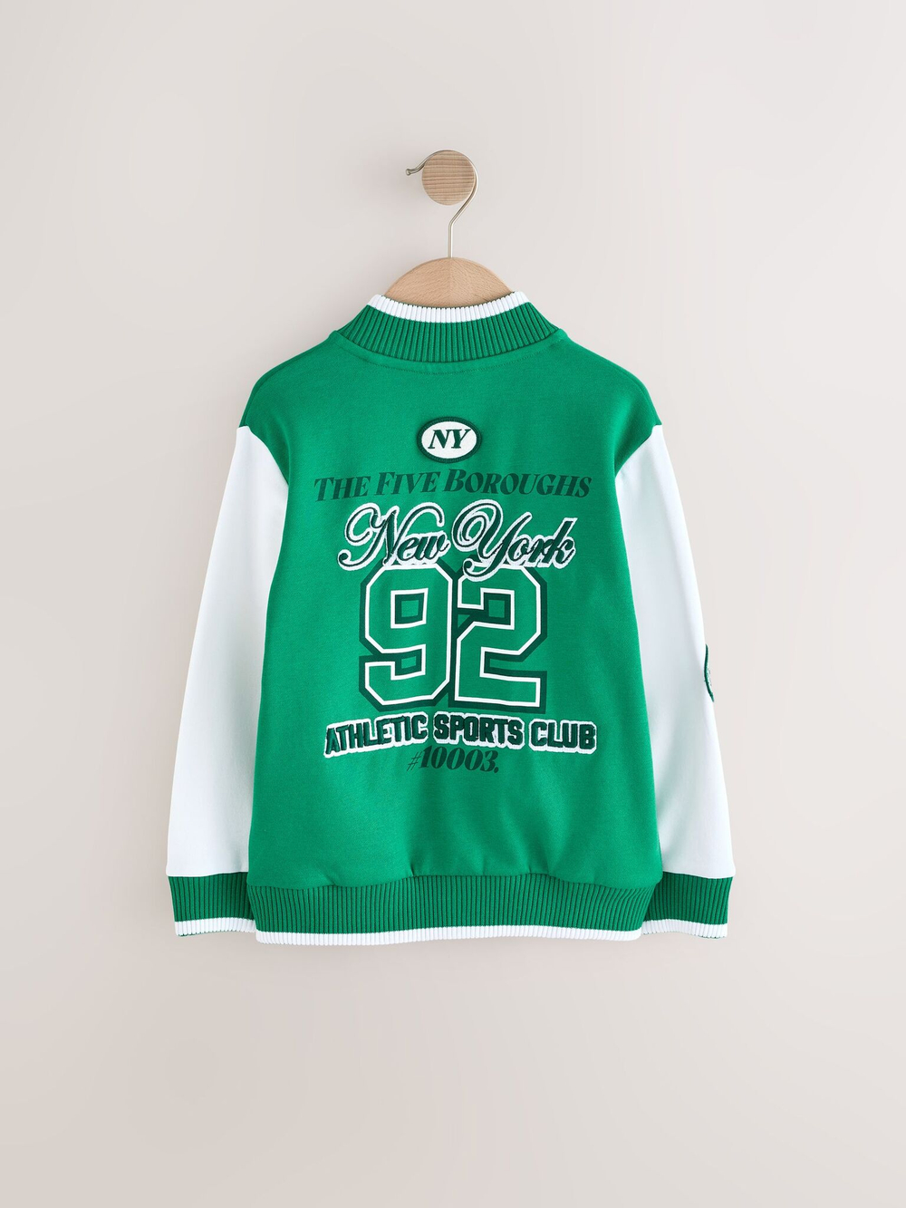 Бомбер для мальчика Next AV0-041, Зеленый, Белый