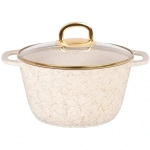 Кастрюля 2,5л со стеклянной крышкой, АП линия «Грация»(белый/золото)