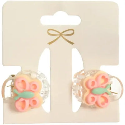 Заколки - крабы для волос детские 2шт на блистере «Little Lolly», бабочки, 2.2 см