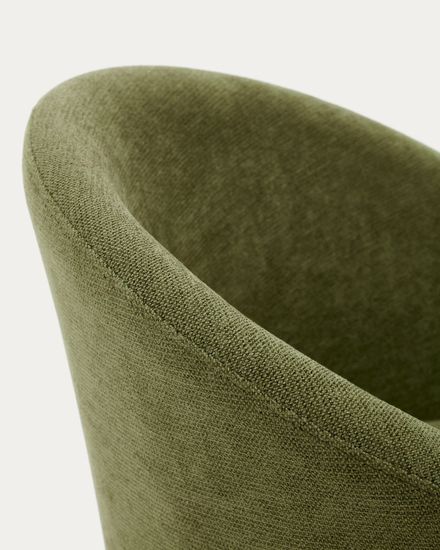 Marvin Поворотный стул из зеленой синели с ножками из ясеня La Forma Испания 