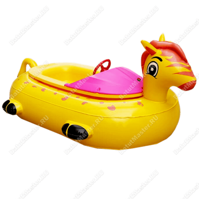 Электрическая бамперная лодка «Жёлтая лошадка» на пульте