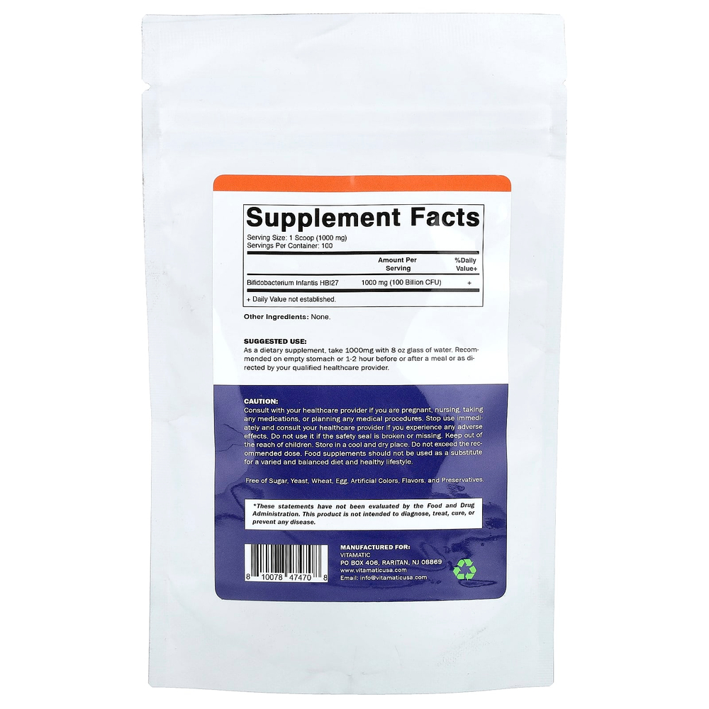 Vitamatic, Bifidobacterium infantis, бифидобактерии инфантис, 100 г (3,5 унции)