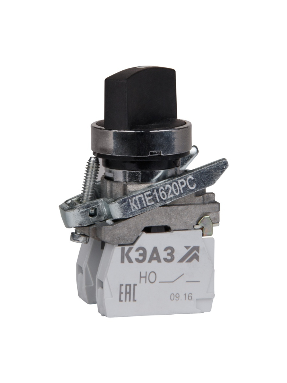 Переключатель КПЕ1620РС 2но+0нз ручка фикс 2поз IP65черн. КЭАЗ 248265