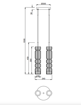 Светильник подвесной настенный LED 24W 3000К 4023/02/02PW чёрный Up and down Stilfort