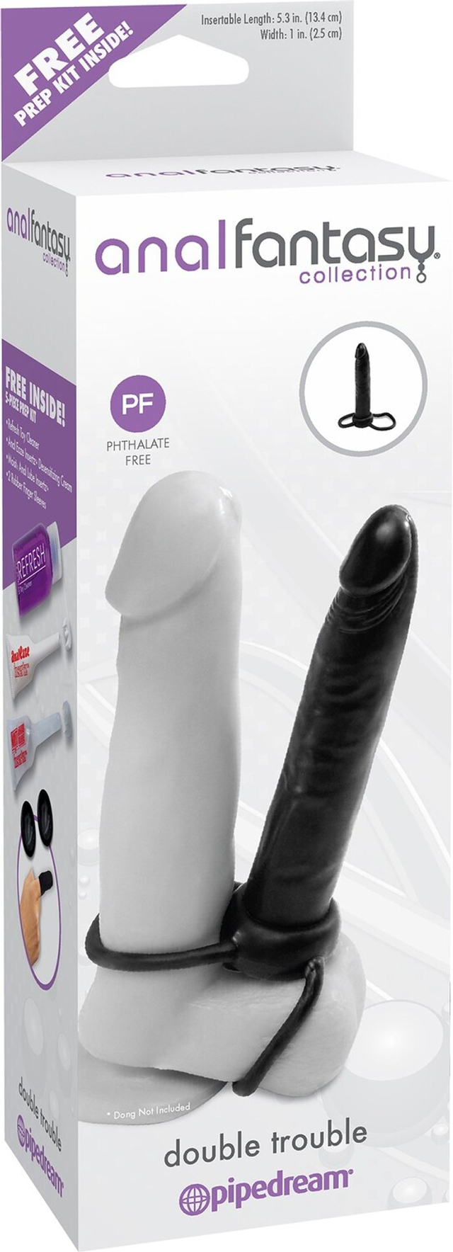 Анальный страпон Двойное проникновение.Длина 13,4см.Диаметр 2,5см
