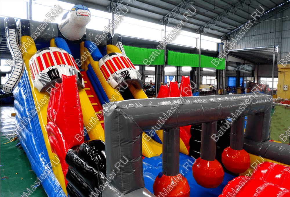 Коммерческий надувной батут "Робот" 16*4*5 м