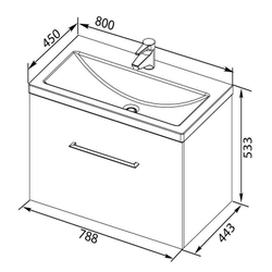 Тумба с раковиной Aquanet Порто 80 белый