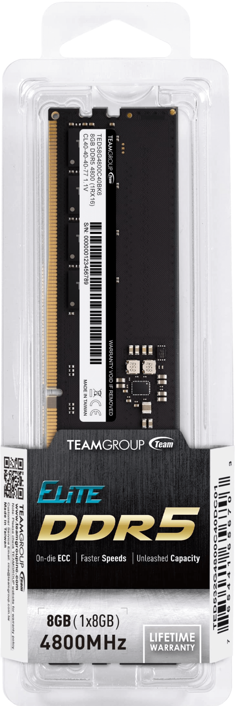 Оперативная память  8GB 4800MHz DDR5 Team Group ELITE PC5-38400 TED58G4800C4001