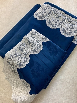 Постельное белье 2 спальное евро Palombella Iberia/Elisa синее