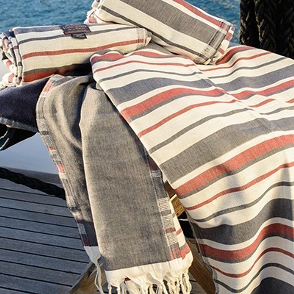 Банная простыня пештемаль 100x180 Casual Avenue Long Beach коричневый