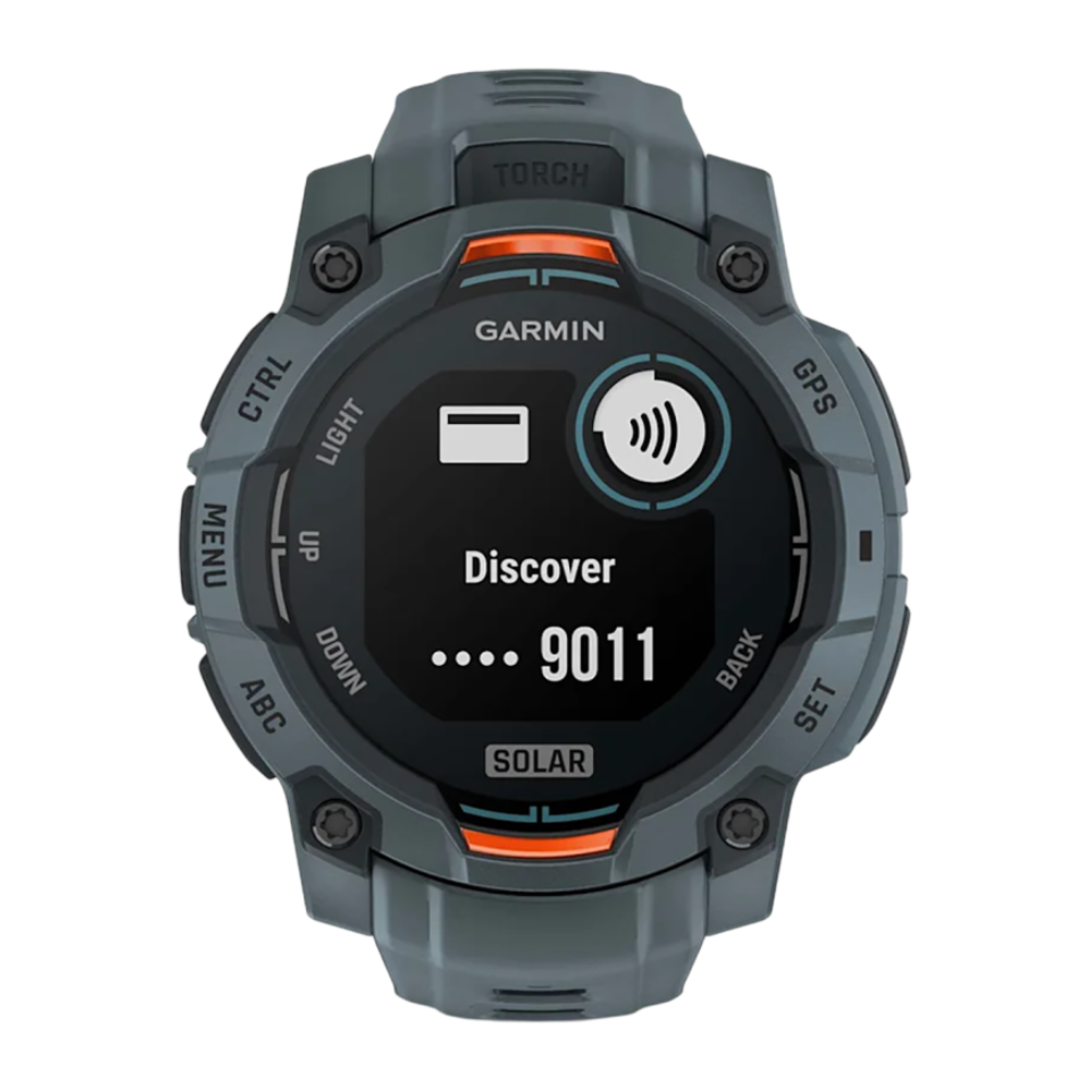 Спортивные часы Garmin Instinct 3, 45 мм, Solar, силиконовый ремешок сумеречного цвета Безель цвета «нео тропик», дисплей Solar со стеклом Power Glass. Ремешок с классической застёжкой — на запястье обхватом 137–204 мм