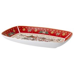 БЛЮДО LEFARD "ТРОЙКА" ПРЯМОУГ. 25*16*3 СМ КРАСНОЕ (КОР=12ШТ.)