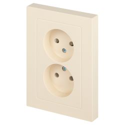 Розетка Intro Accent 6-204-02 двойная 2х2P 16А-250В IP20 СУ AL/CU слоновая кость | Intro