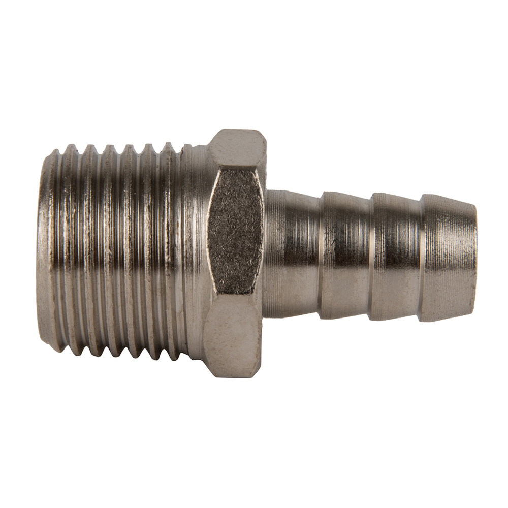 OPT-74012HM Штуцер пневматический ёлочка с обжимным кольцом, внешняя резьба 1/2", 12 мм