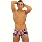 Мужские трусы-хипсы с крупным цветочным принтом (Размер: S) (Цвет: бежевый)