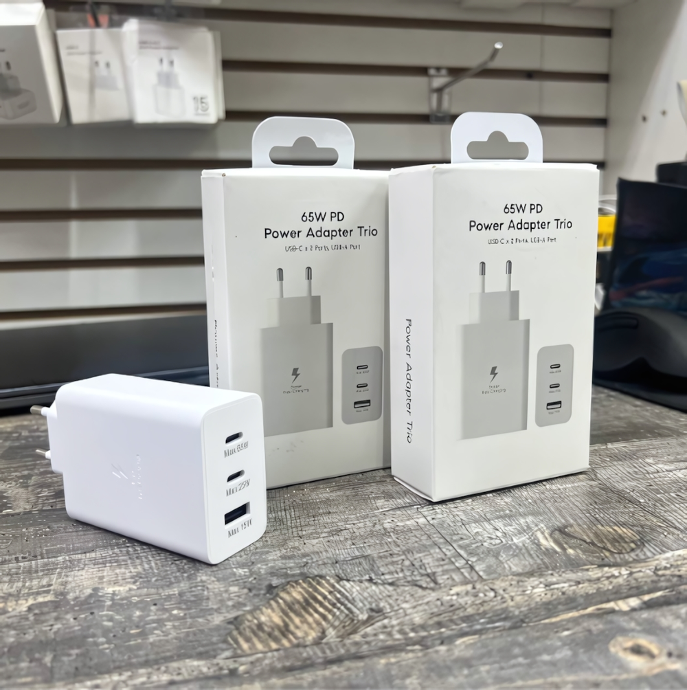 Зарядное устройство SAM PD70 PD65W 2xType-C+USB White NO LOGO (реплика Samsung)