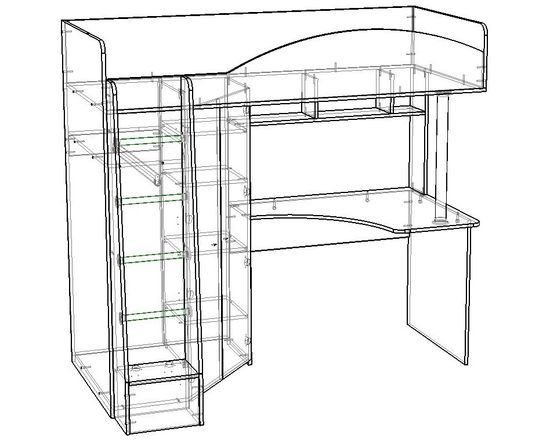 Кровать ДЖЕРСИ-3 левая