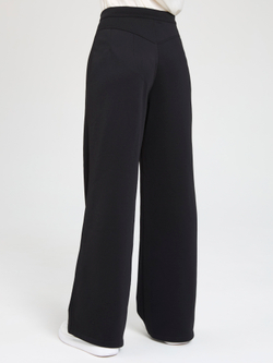 Брюки утепленные для девочки палаццо с декоративными пуговицами