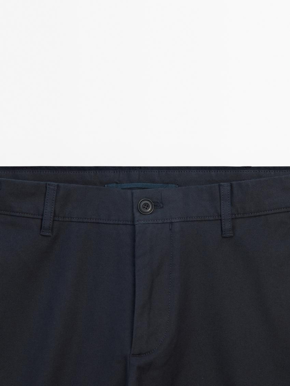 Massimo Dutti Зауженные холщовые брюки, темно-синий